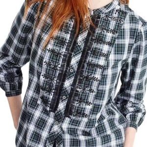 J Crew Tartan Embellished Shirt